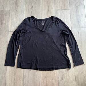 American Eagle Soft & Sexy Plush Black Long Sleeve Top Sz Large